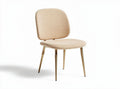 Fabric dining chair with gold metal legs in beige color 45 x 50 x 80cm