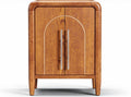 Wooden nightstand with two doors and silver handles 50 x 40 x 60cm