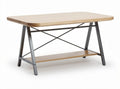 Wooden desk with metal frame for home office workspace 120 x 60 x 75cm