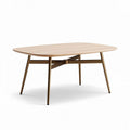 Wooden coffee table with metal legs in natural finish 120 x 80 x 75cm