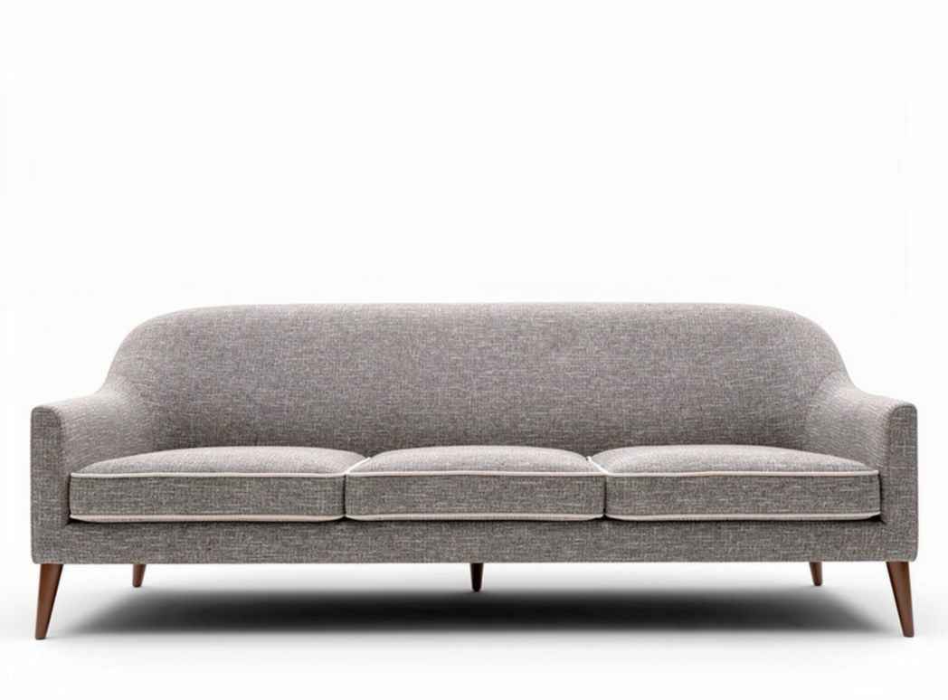 Modern beige fabric sofa for living room seating 200 x 90 x 75cm