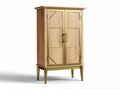 Modern wooden cabinet with gold accents and double doors 70 x 40 x 120cm