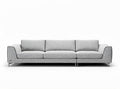 Modular upholstered sectional sofa in light beige fabric for living room 300 x 100 x 85cm