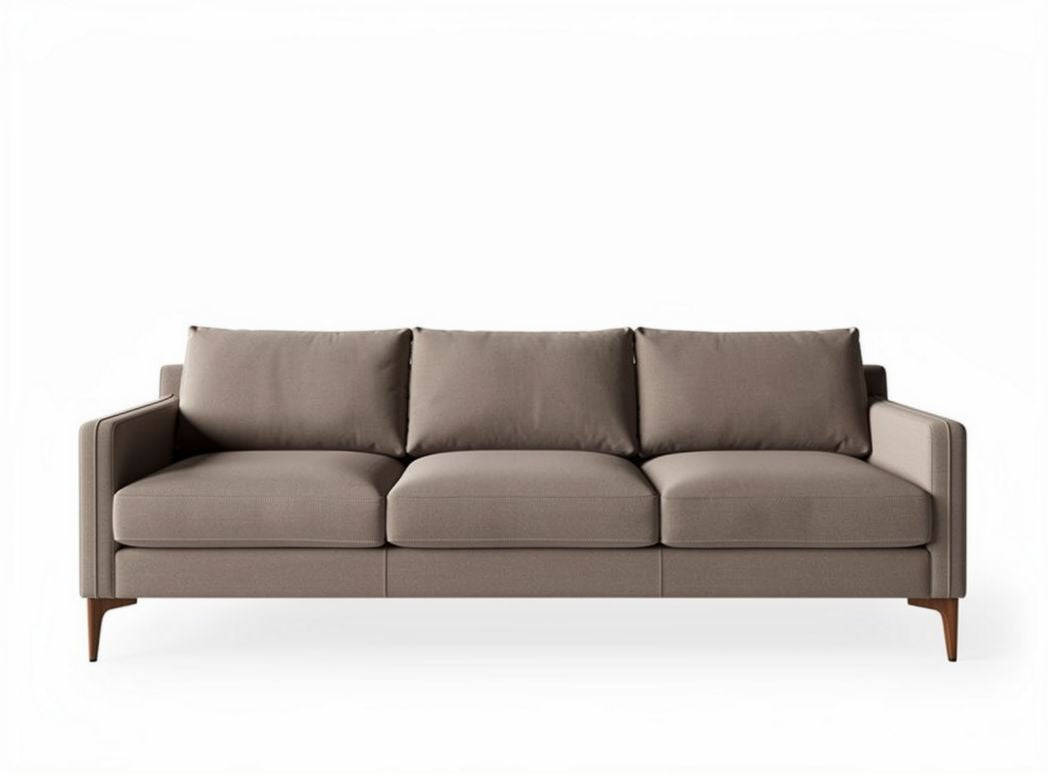 Fabric sectional sofa with three cushions and wooden legs 200 x 90 x 85cm